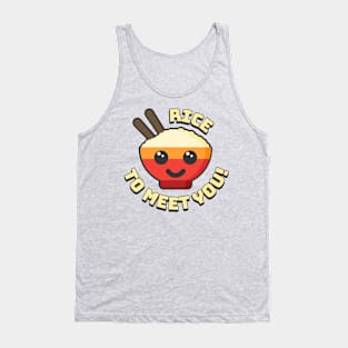 Rice To Meet You! Cute and Punny Rice Cartoon Tank Top